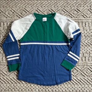 Hanna Andersson Kids Green and Blue Long Sleeve Shirt